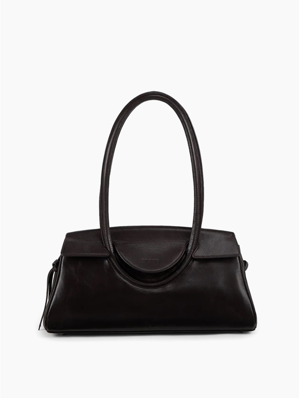 MAUDE  Black Leather Shoulder Bag